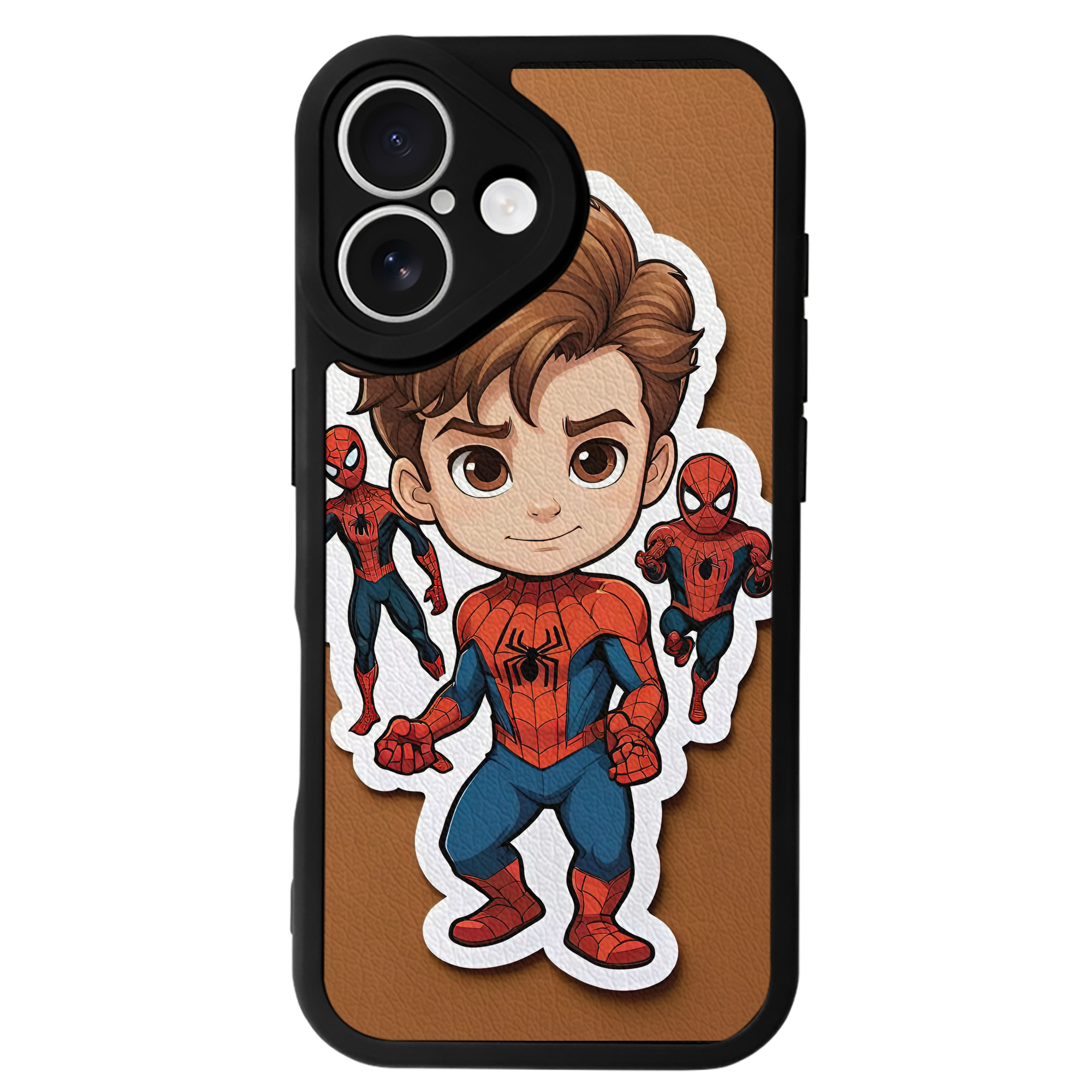 Spider Man スパイダーマン 【iPhone 16シリーズ対応】シリコンスマホケース（レザー調） 材質：シリコン